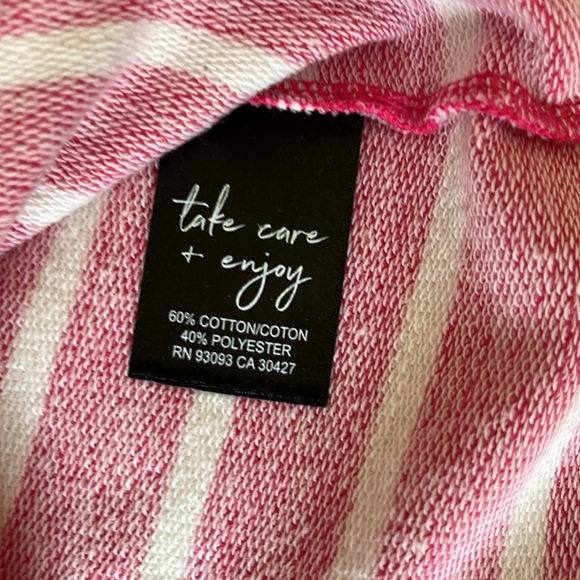 Nic+Zoe Long Sleeve Asymmetric‎ Hem Striped Pink White Size S - Picture 8 of 13